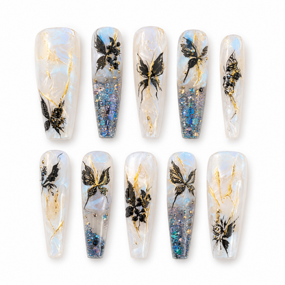 Midnight Fairytale Liquid Handmade Press On Nails