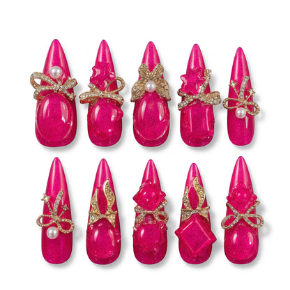 Pink Voltage Handmade Press On Nails
