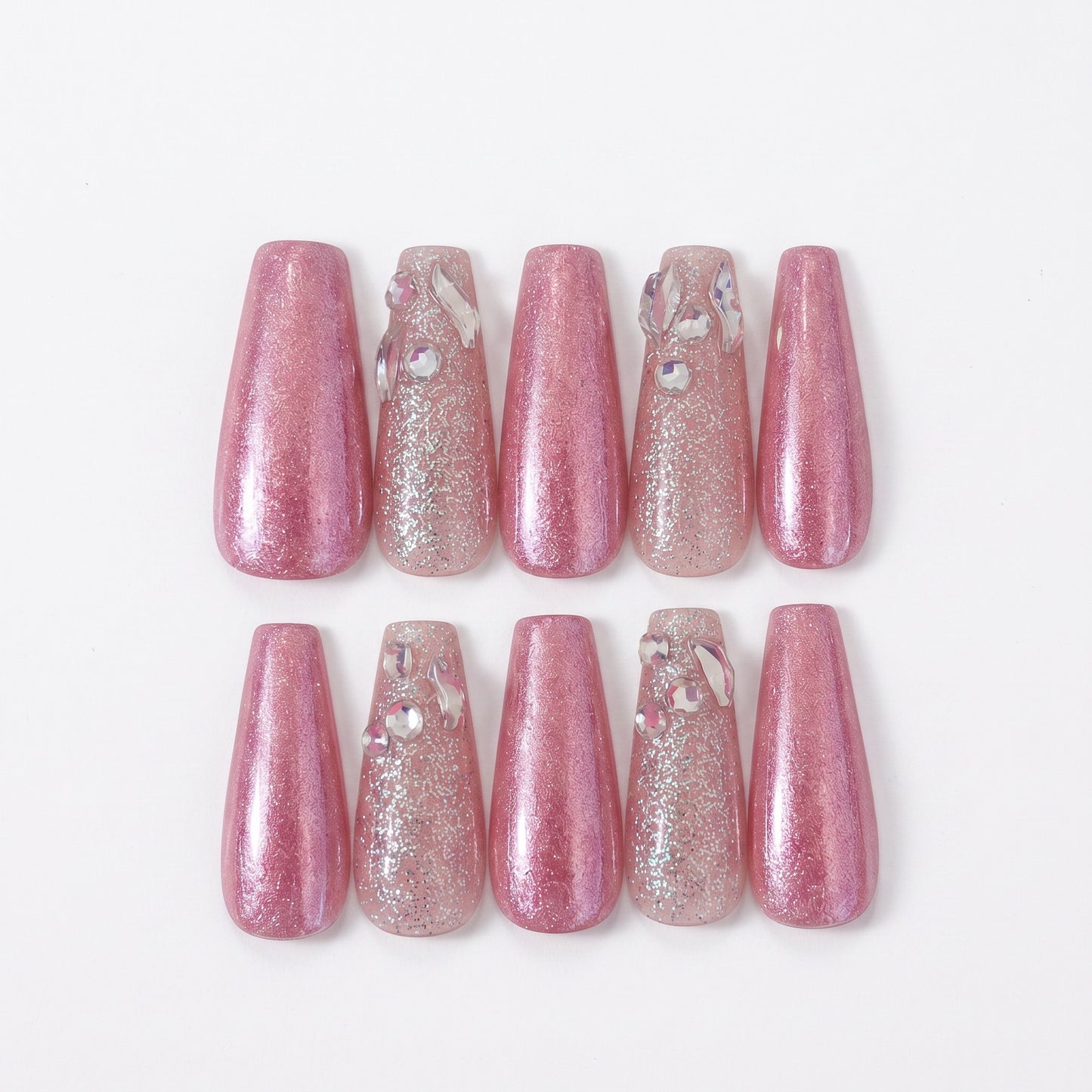 Pink Champagne Handmade Press On Nails