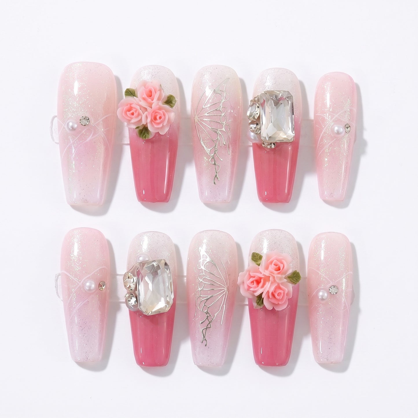 Blushing Rosé Press On Nails