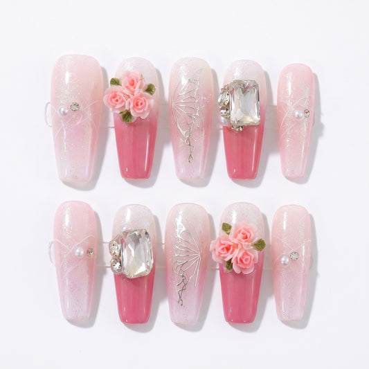 Blushing Rosé Press On Nails
