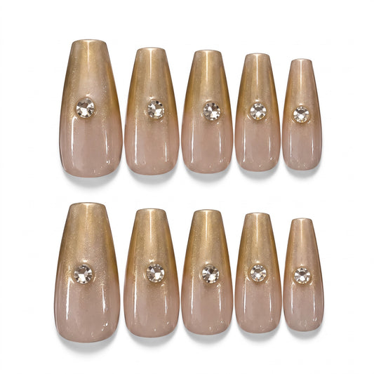 Golden Hour Handmade Press On Nails
