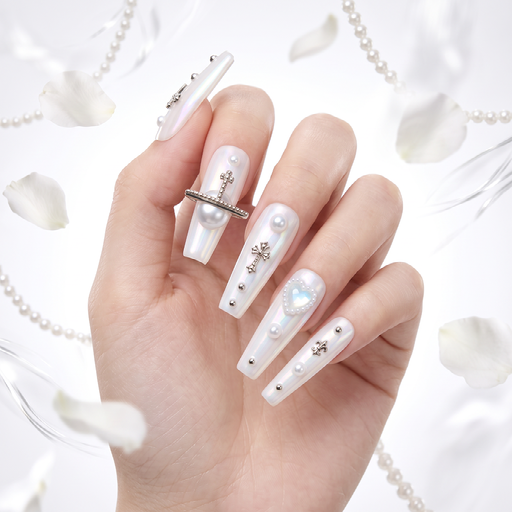 Pearly Gates Handmade Press On Nails
