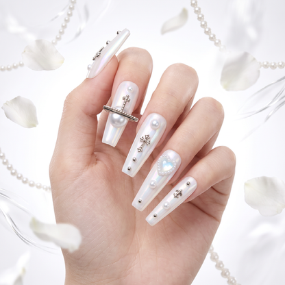 Pearly Gates Handmade Press On Nails