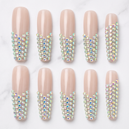 Diamond Drip Handmade Press On Nails