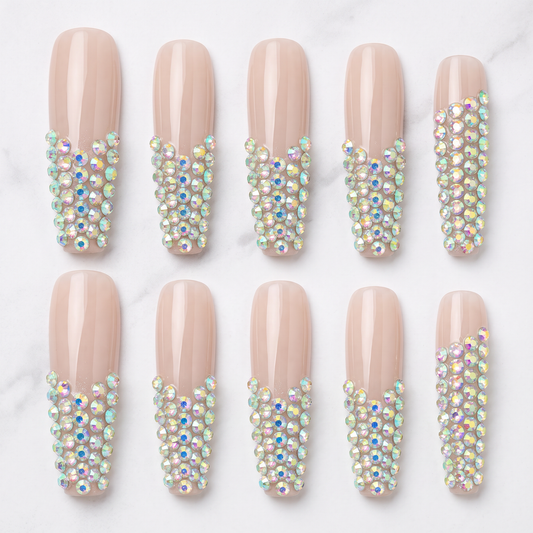 Diamond Drip Handmade Press On Nails