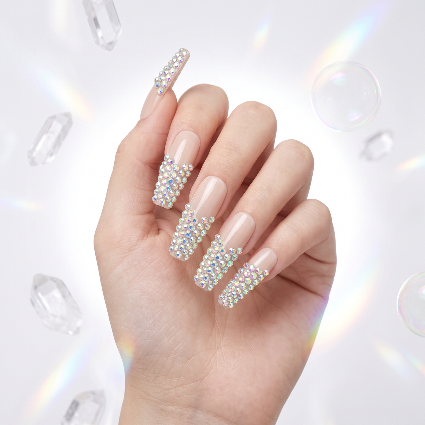 Diamond Drip Handmade Press On Nails